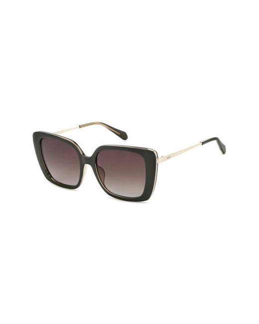 Fossil Brown 54Mm Gradient Square Sunglasses