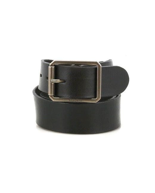 Bed Stu Black Drifter Leather Belt for men