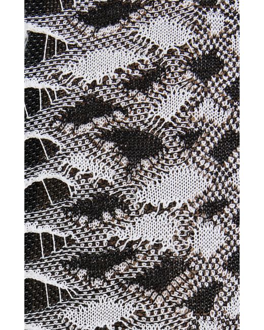 Balmain Black Long Sleeve Snakeskin Texture Knit Minidress