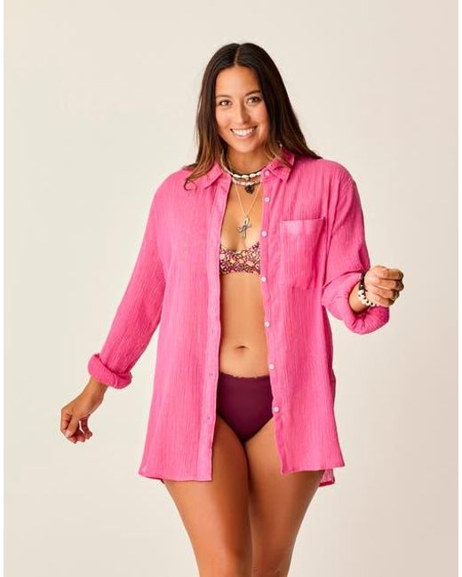 Carve Designs Pink Taylor Gauze Tunic