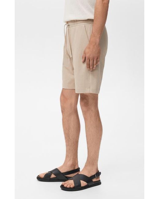 Mango Natural Drawstring Cotton Bermuda Short for men