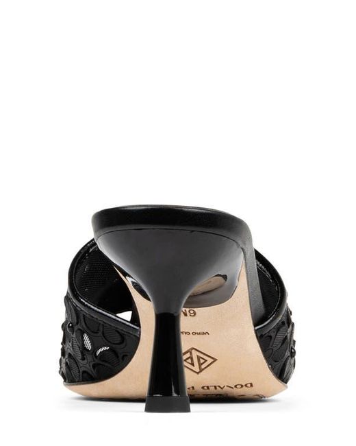 Donald J Pliner Black Rikki Kitten Heel Slide Sandal