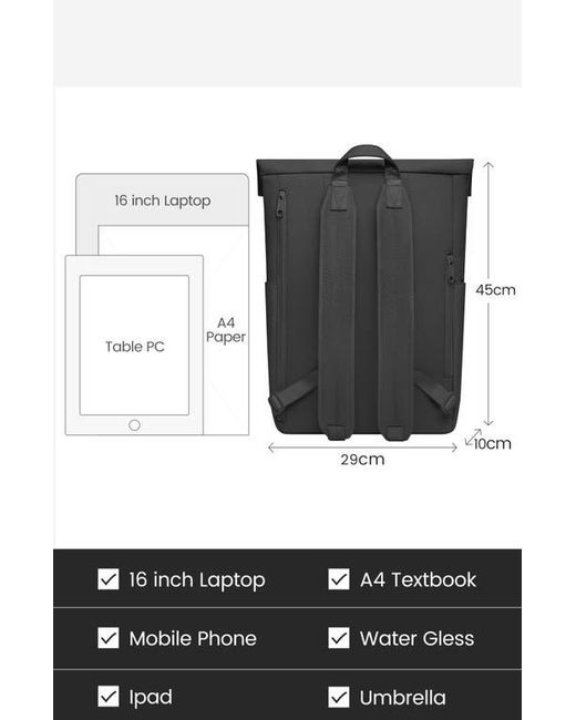 MAH Black Line Rolltop Backpack
