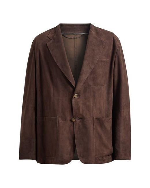 Canali Brown Suede Blazer for men