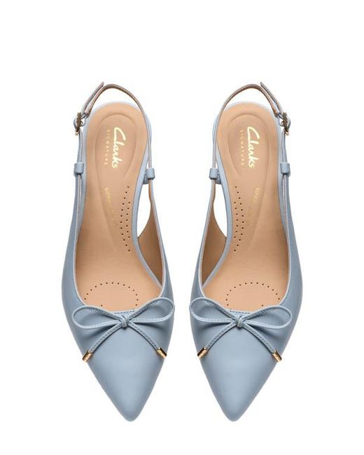 Clarks Blue Zarey Bow Pointed Toe Slingback Pump