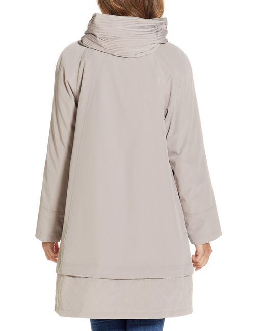 Gallery Gray Water Resistant Hooded Rain Coat