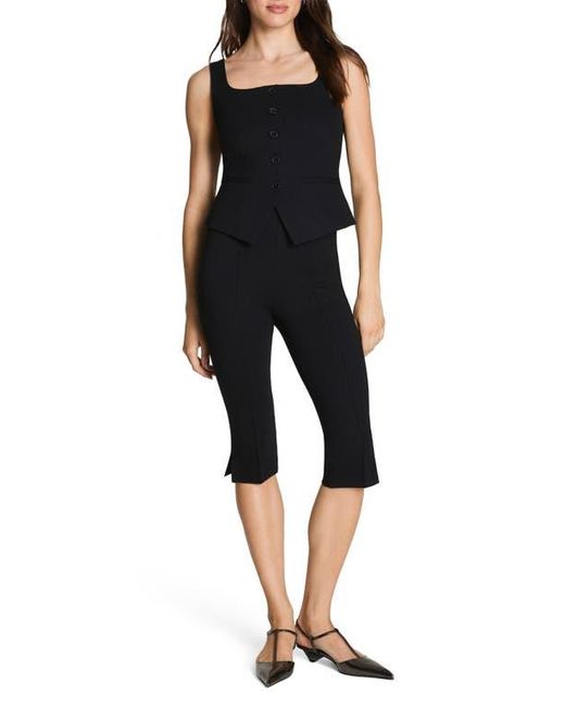 Spanx Black Ponte Button-Up Vest