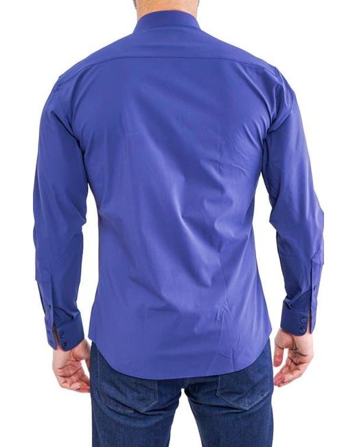 Maceoo Blue Einstein Stretchcore Performance Button-Up Shirt for men