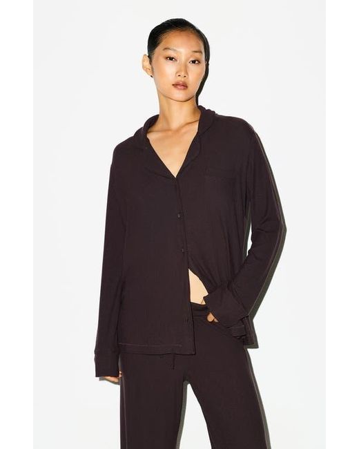 Skims Black Soft Lounge Rib Sleep Set