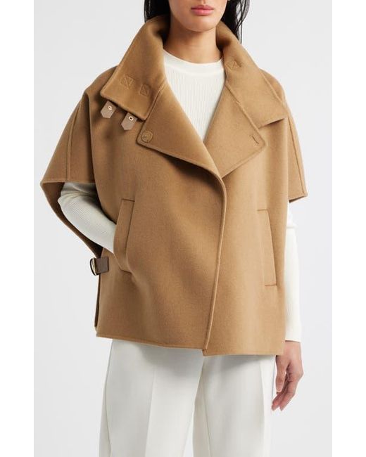 Michael Kors Natural Double Face Wool Blend Cape