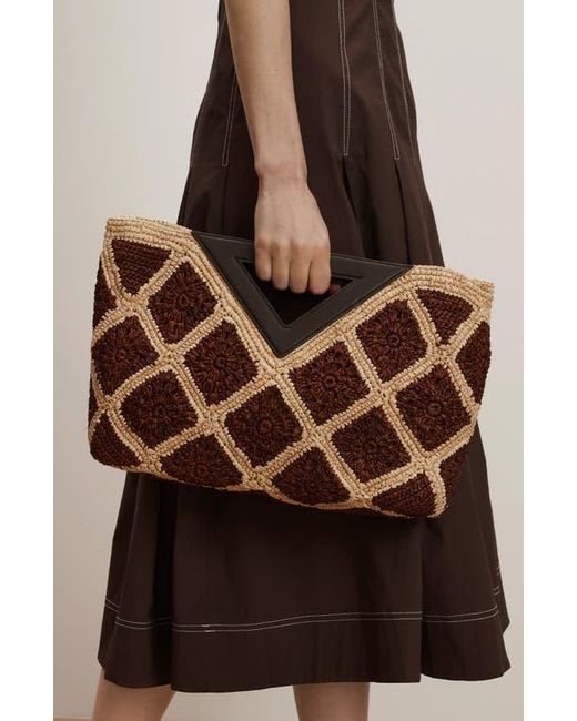 Veronica Beard Brown Vesper Raffia Handbag