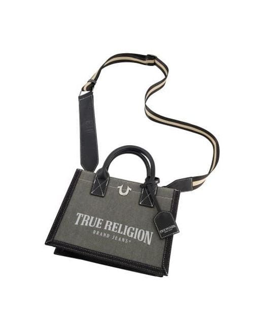 True Religion Black Modern Edge Denim Tote