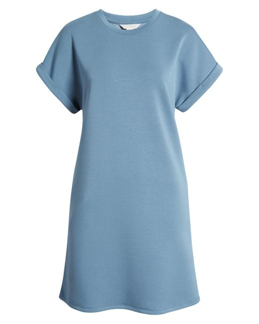 Caslon Blue Caslon(r) Cuffed T-shirt Dress