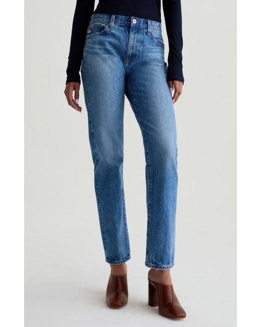 AG Jeans Blue The Boyfriend Mid Rise Straight Leg Jeans