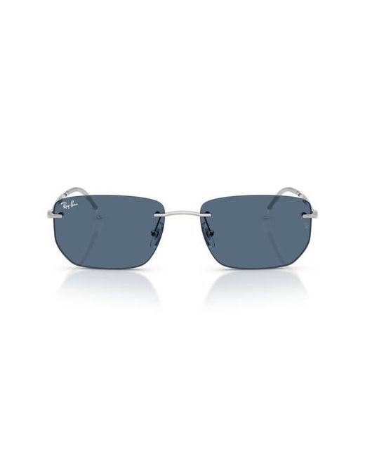 Ray-Ban Blue 56Mm Rimless Rectangular Sunglasses