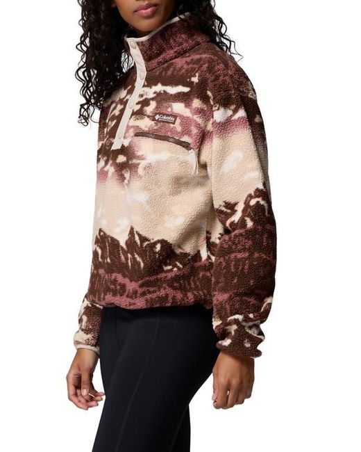 Columbia Black Helvetia Ii Print Crop Fleece Pullover