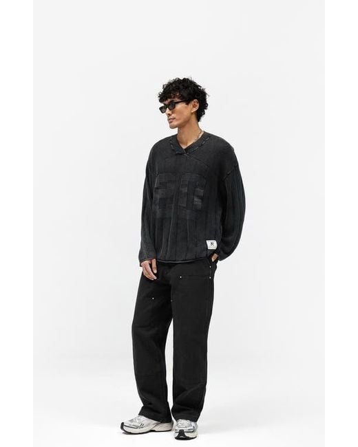 Represent Black Varsity Sweater for men