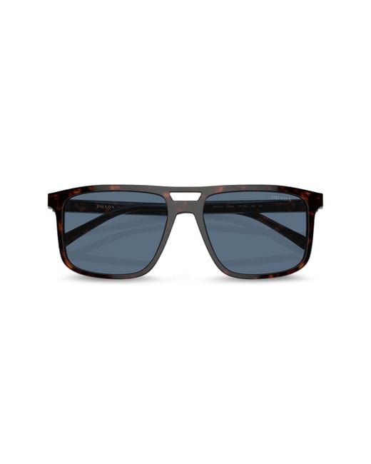 Prada Blue 56mm Rectangular Sunglasses for men