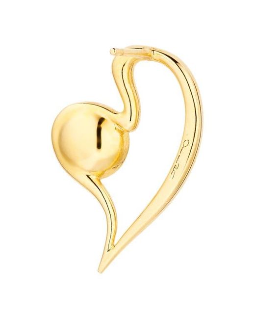 Oscar de la Renta Metallic Small Heart Faux Earrings