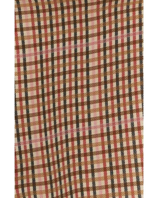 FRNCH Apollinaire Check Long Sleeve Dress in Brown