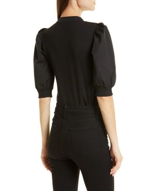 Veronica Beard Black Coralee Front Button Blouse