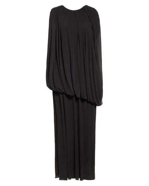 Giambattista Valli Black Draped One-Shoulder Gown
