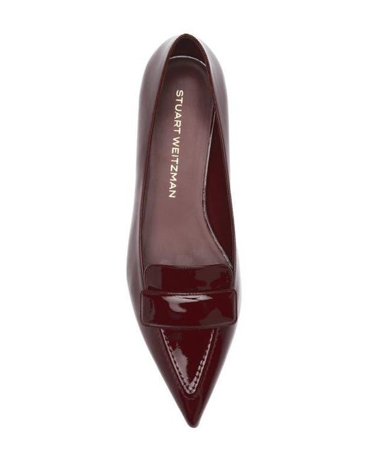 Stuart Weitzman Brown Sovinnie Patent Loafer Flat