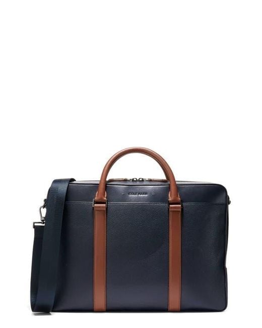 Cole Haan Blue Triboro Leather Briefcase for men