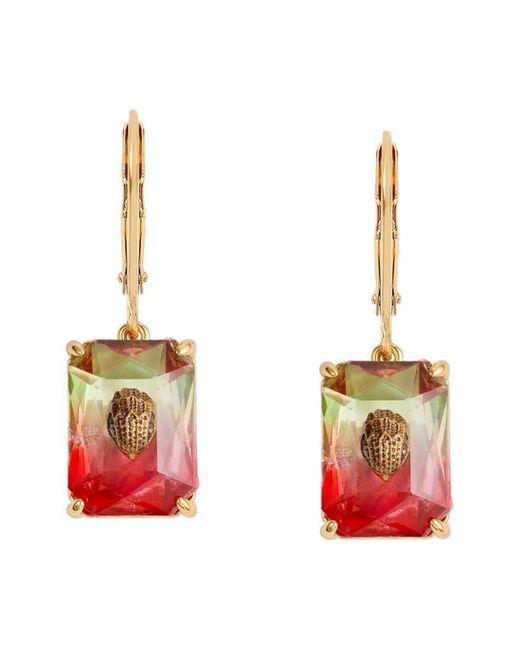 Kurt Geiger White Gradient Crystal Drop Earrings
