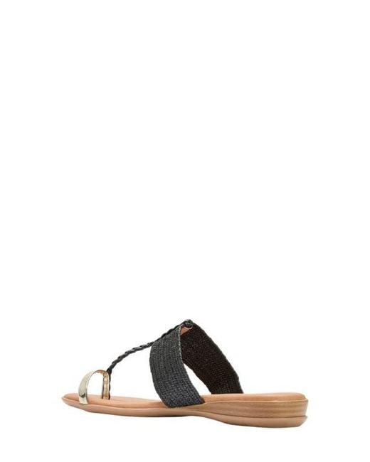 Andre Assous Black Neo Toe Loop Sandal