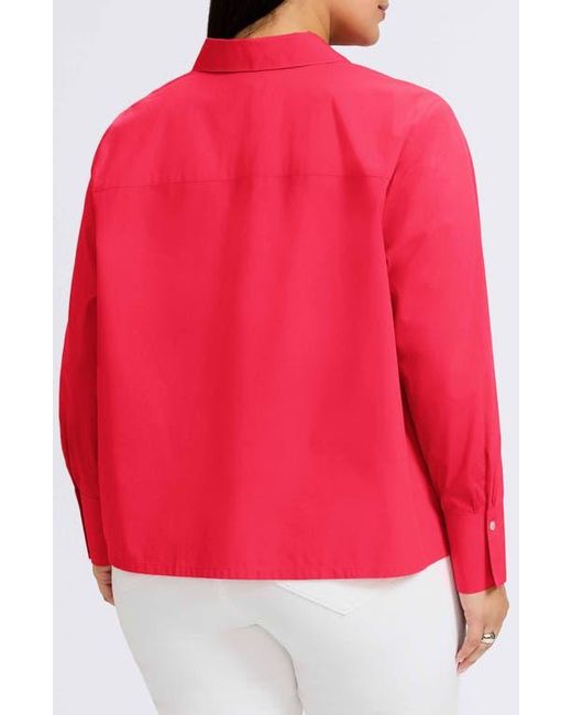 Foxcroft Red Bella Solid Popover Top