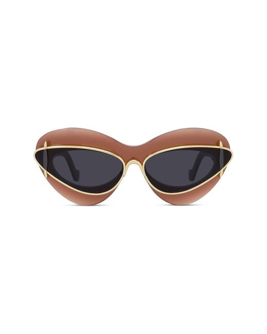 Loewe Multicolor Double Frame 67mm Oversize Cat Eye Sunglasses
