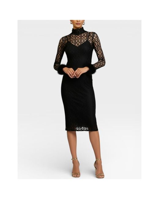 knee length dresses for ladies Black Cashmere Turtleneck Maxi Dress