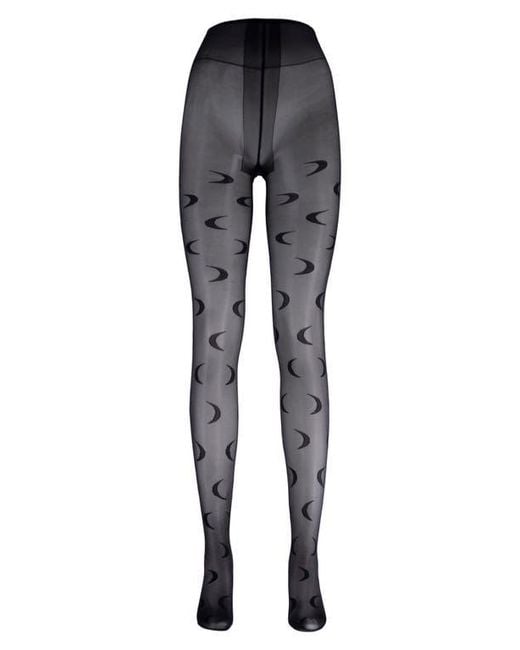 LECHERY Black Moon Pattern Tights