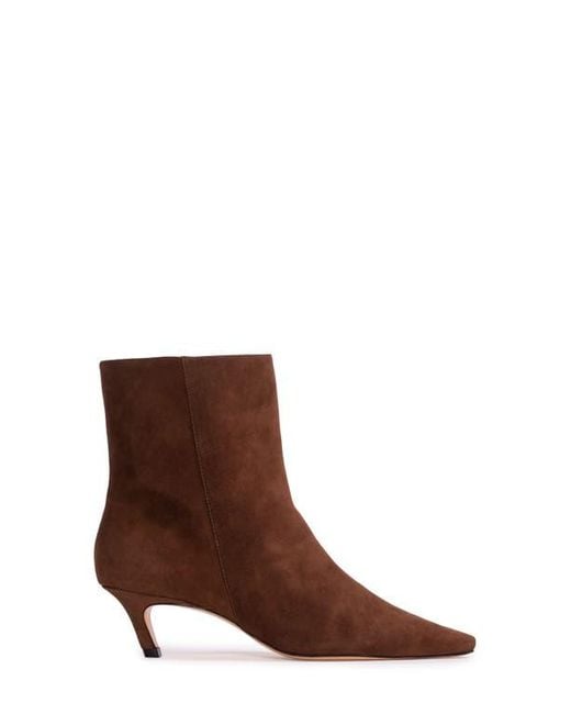 Black Suede Studio Brown Avenue 50 Pointed Toe Kitten Heel Bootie