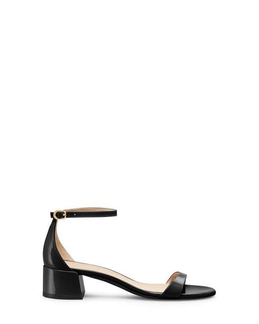 Stuart Weitzman Black Nudist Block 35 Ankle Strap Sandal