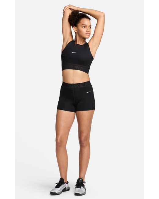 Nike Black Pro 3-inch Mid Rise Mesh Panel Shorts
