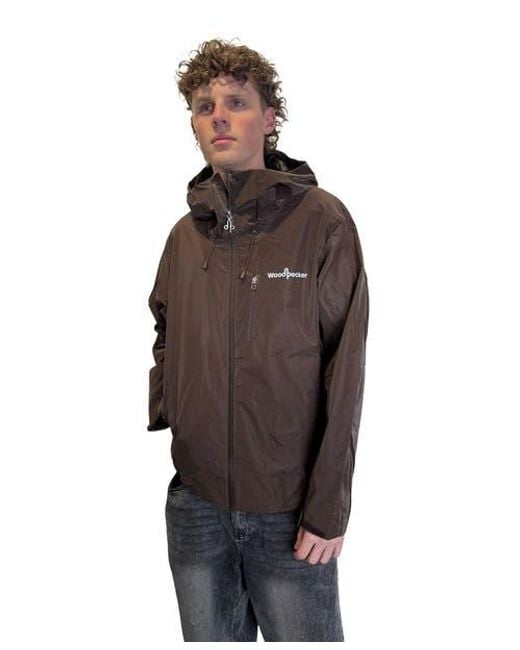 Woodpecker Brown Wind Rain Shell Jacket for men