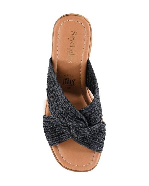 Seychelles Black Adorned Platform Sandal