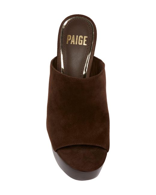 PAIGE Brown Corbin Peep Toe Platform Mule