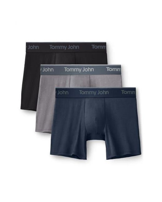 Tommy John Blue 3-Pack Second Skin 6-Inch Stretch Modal Boxer Briefs for men