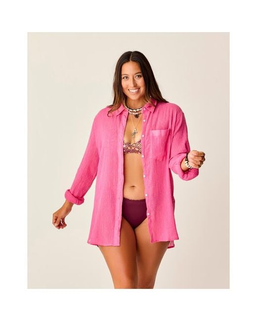 Carve Designs Pink Taylor Gauze Tunic