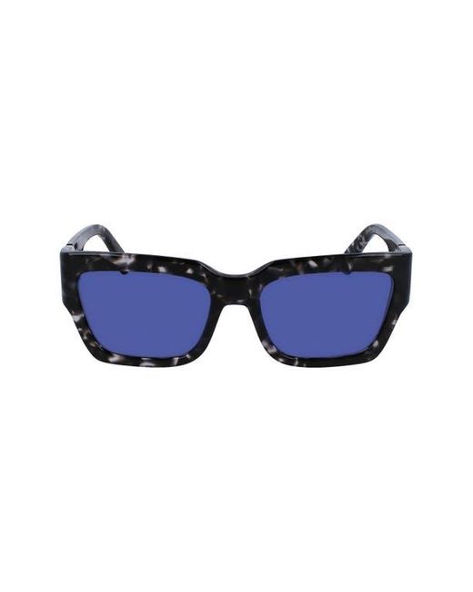 Longchamp Blue 55Mm Rectangular Sunglasses