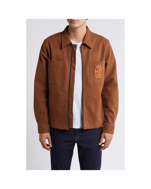 HUGO Brown Evalom Jacket for men