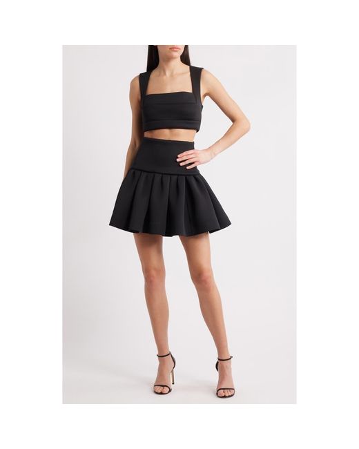 Black Halo Black Pamina Crop Top & Skater Miniskirt Set