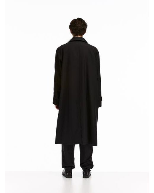 vowels Blue Split Raglan Coat for men