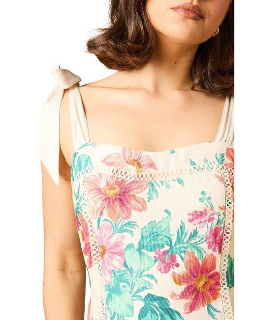 Oasis Multicolor Bow Strap Midi Prom Dress