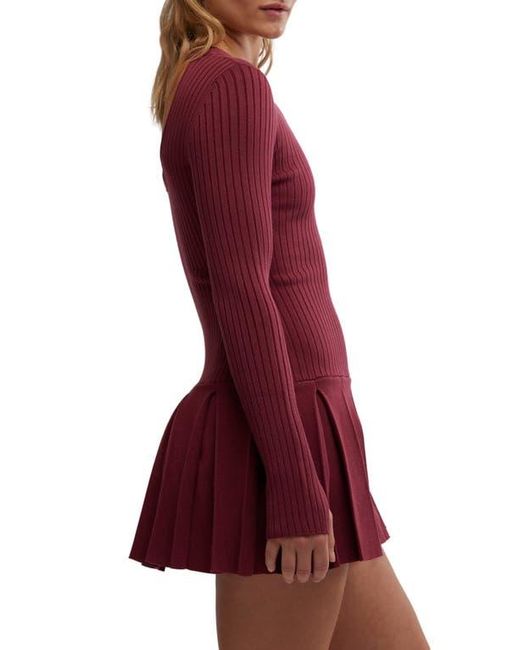 Free People Emmy Long Sleeve Minidress in Red | Lyst
