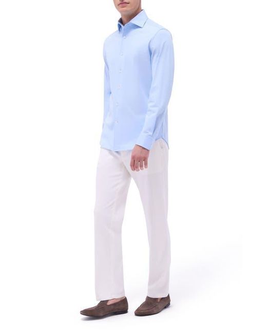 Bugatchi Blue Devon Ooohcotton Button-Up Shirt for men