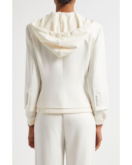 Cinq À Sept White Le Petite Khloe Zip-Up Hoodie Blazer